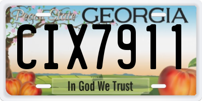 GA license plate CIX7911