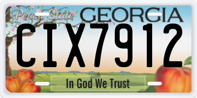 GA license plate CIX7912