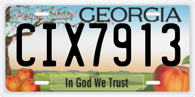GA license plate CIX7913