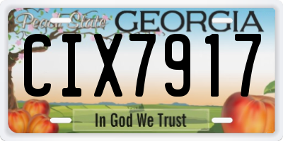 GA license plate CIX7917