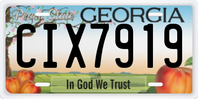 GA license plate CIX7919