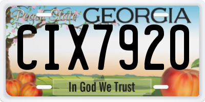 GA license plate CIX7920