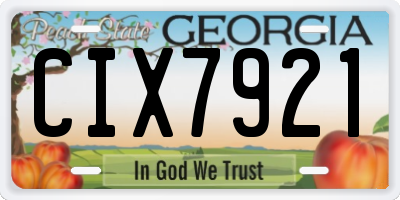 GA license plate CIX7921