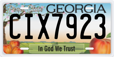 GA license plate CIX7923