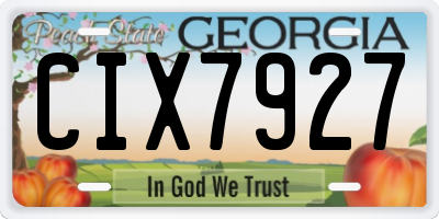 GA license plate CIX7927