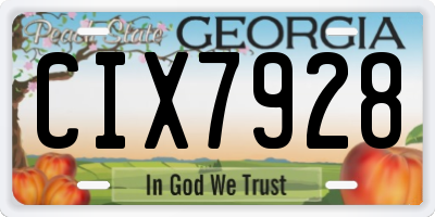 GA license plate CIX7928