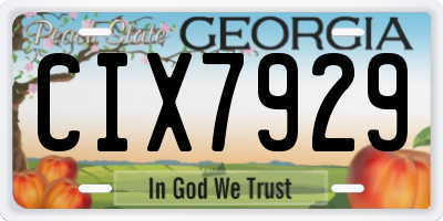 GA license plate CIX7929