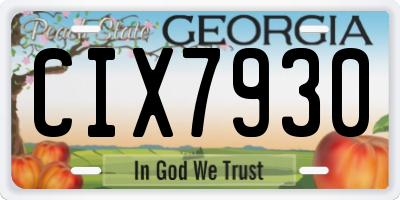 GA license plate CIX7930