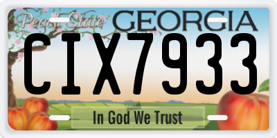GA license plate CIX7933