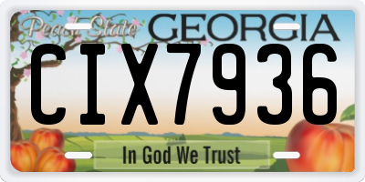 GA license plate CIX7936