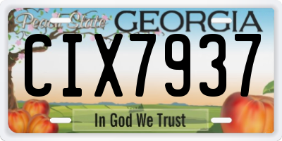GA license plate CIX7937