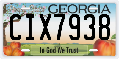 GA license plate CIX7938
