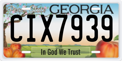 GA license plate CIX7939