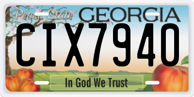 GA license plate CIX7940