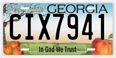 GA license plate CIX7941