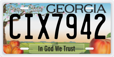 GA license plate CIX7942