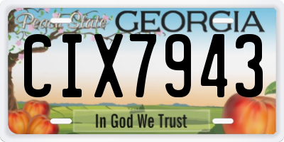 GA license plate CIX7943