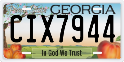 GA license plate CIX7944