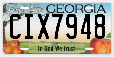 GA license plate CIX7948