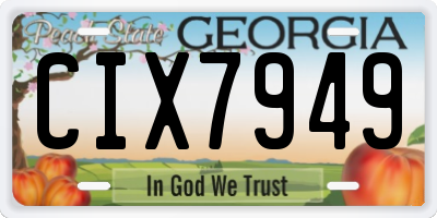 GA license plate CIX7949