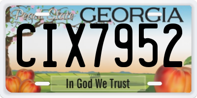GA license plate CIX7952