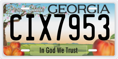 GA license plate CIX7953