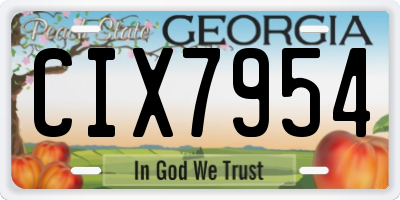GA license plate CIX7954
