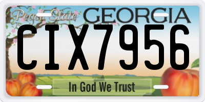 GA license plate CIX7956