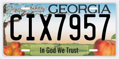 GA license plate CIX7957