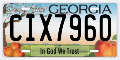 GA license plate CIX7960
