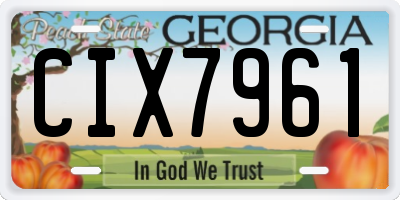 GA license plate CIX7961