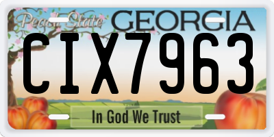 GA license plate CIX7963