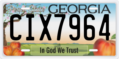 GA license plate CIX7964
