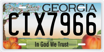 GA license plate CIX7966