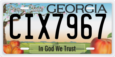 GA license plate CIX7967