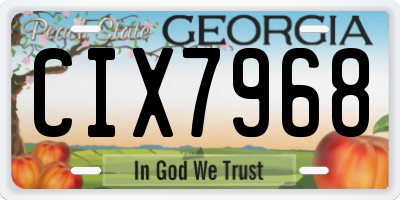 GA license plate CIX7968