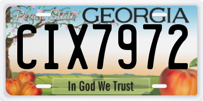 GA license plate CIX7972