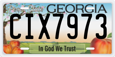 GA license plate CIX7973