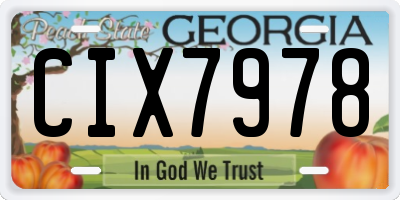 GA license plate CIX7978
