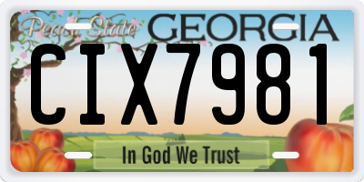 GA license plate CIX7981