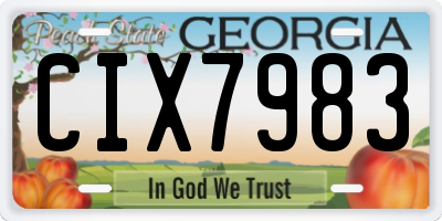 GA license plate CIX7983