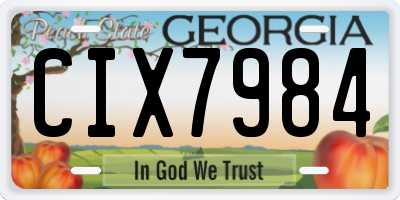 GA license plate CIX7984