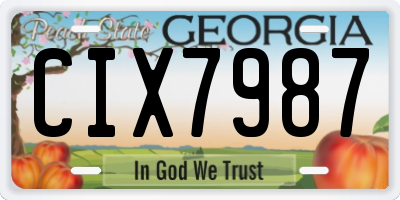 GA license plate CIX7987