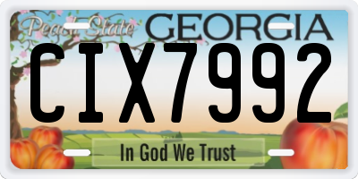 GA license plate CIX7992