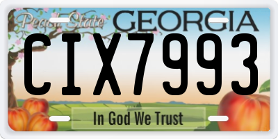 GA license plate CIX7993