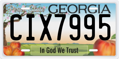 GA license plate CIX7995