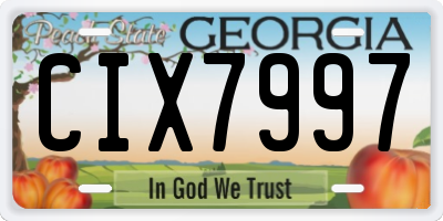GA license plate CIX7997