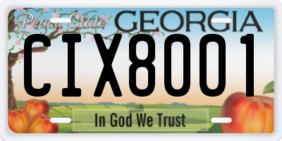 GA license plate CIX8001