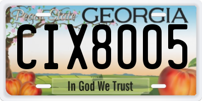 GA license plate CIX8005