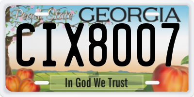 GA license plate CIX8007